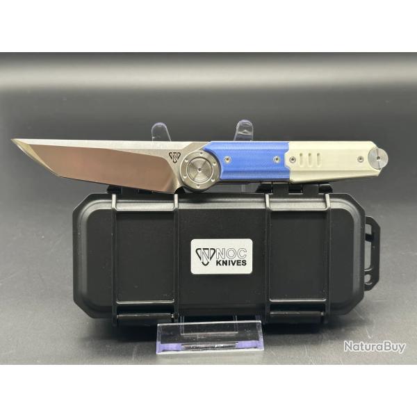 Couteau Stedemon NOC DG23 Lame Tanto Acier 440C Manche Blue/White G10/Acier STEDG2303