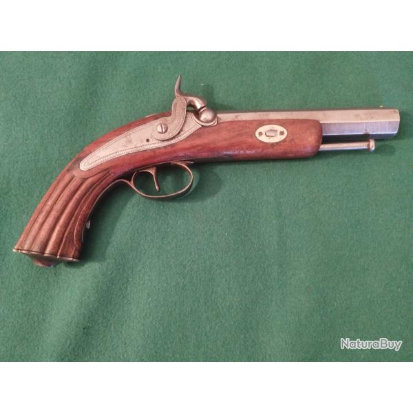 Pistolet percussion Franaise  de voyage  circa 1850