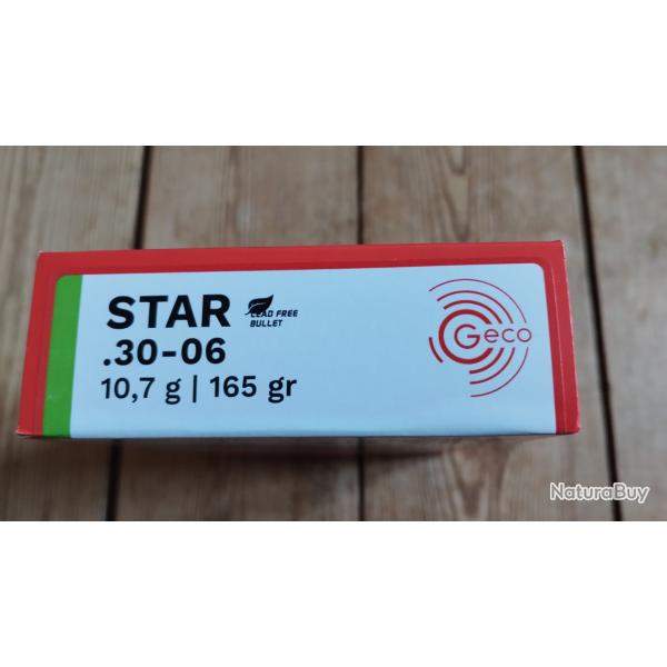 .30-06 GECO star 175gr sans plumb - bte 20 pcs