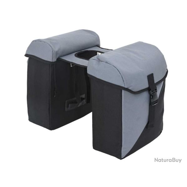 Sacoche double v�lo 35L gris imperm�able - Pratique et robuste pour cyclistes actifs