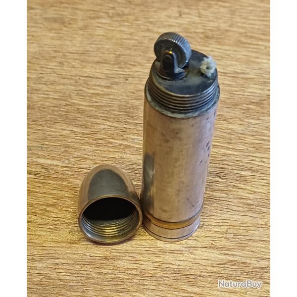 Tr�s beau briquet de poilu - art de tranch�e WW1 - douille chrom�e