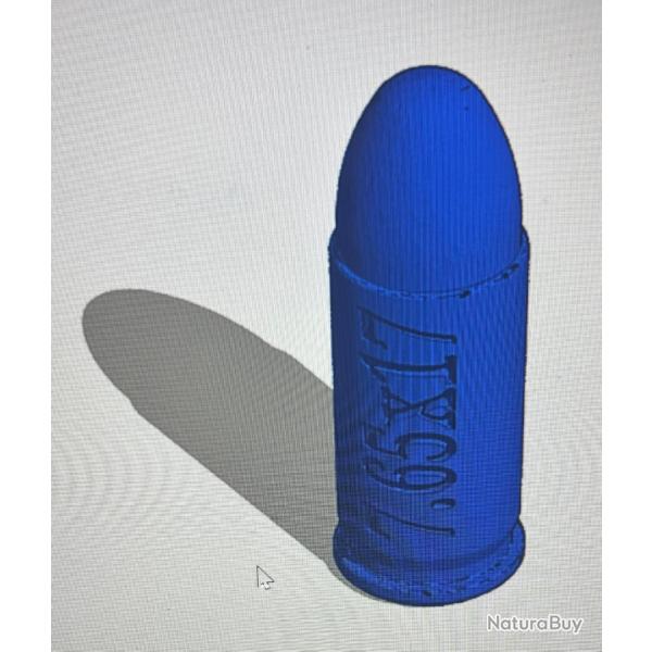 Cartouche factice de manipulation (3D) calibre 7.65 / 32ACP (7.65x17 ou 32ACP)
