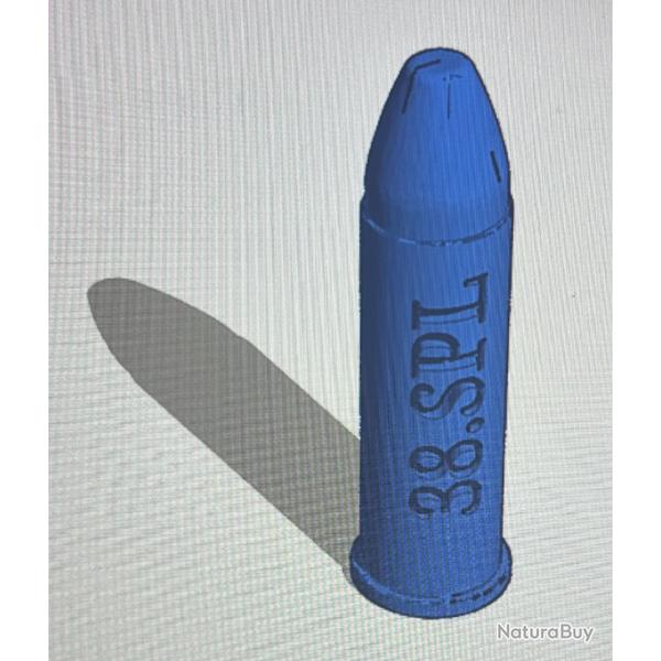 Cartouche factice de manipulation (3D) calibre 38 Special