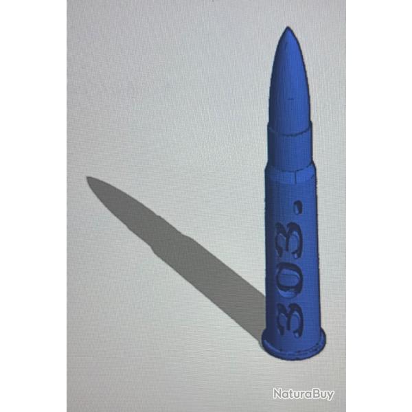 Cartouche factice de manipulation (3D) calibre 303.British