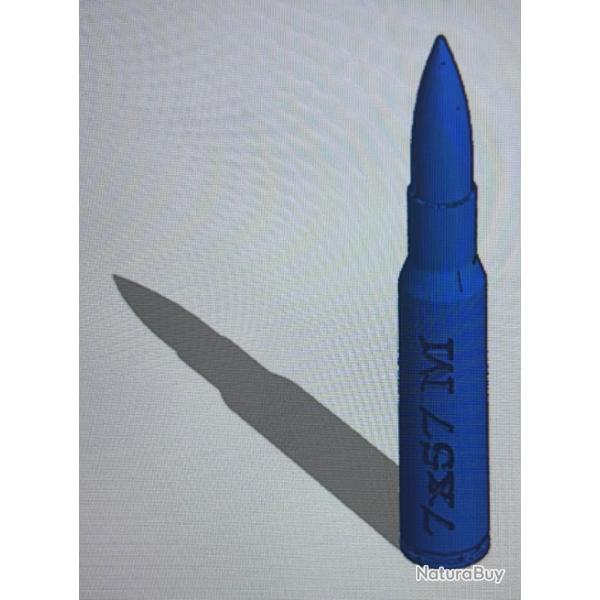 Cartouche factice de manipulation (3D) calibre 7x57 (Mauser)