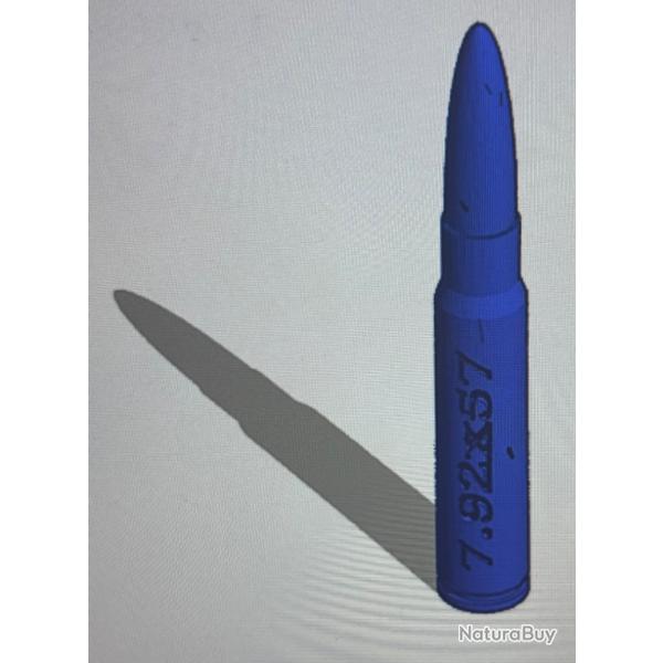 Cartouche factice de manipulation (3D) calibre 7.92x57