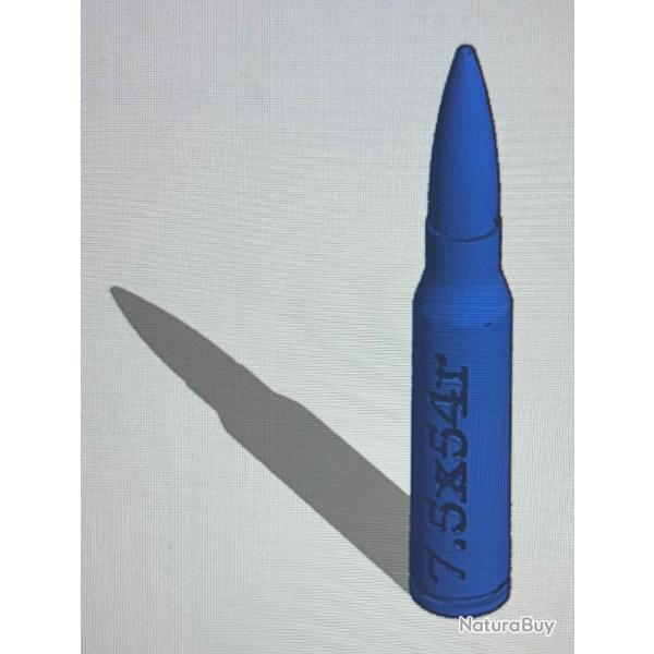 Cartouche factice de manipulation (3D) calibre 7.5x54r (7.5x54r French)