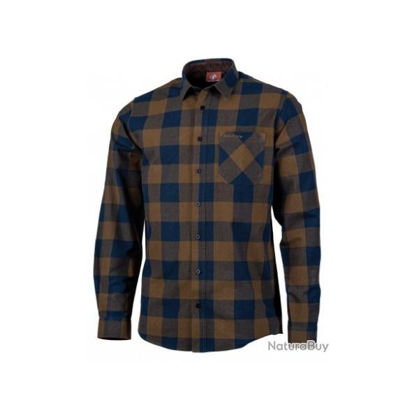 Chemise SOMLYS  carreaux marron et bleu