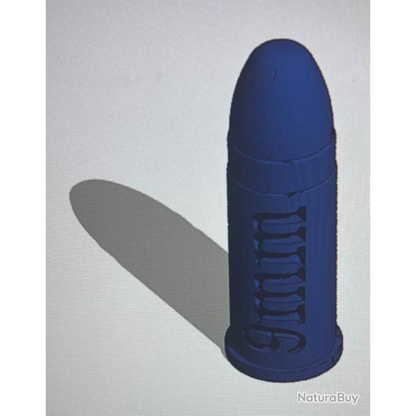 Cartouche factice de manipulation (3D) calibre 9mm Belgium Nagant