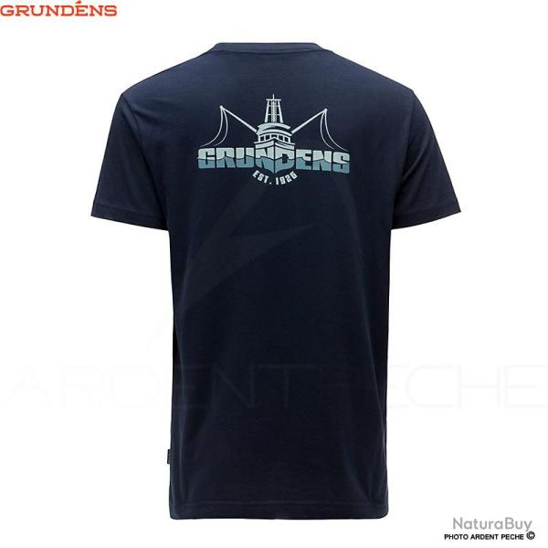 T Shirt GRUNDENS Logo boat SS Dark navy