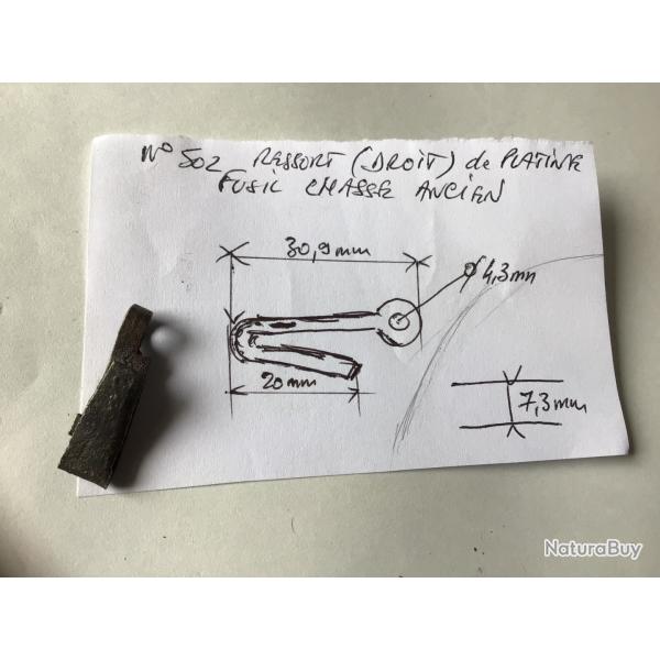 VENDU PAR LE-CUIRASSIER N502 RESSORT DROIT RETOUR DTENTE DE PLATINE