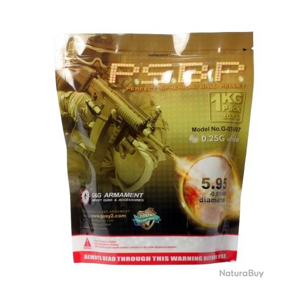 BILLES 0.25G PERFECT EN SACHET DE 1KG "G&G Armament"
