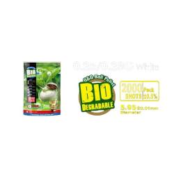 BILLES BIO 0.28G BLANCHES EN SACHET DE 2000 "G&G ARMAMENT"