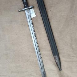 Ba&iuml;onnette Vetterli Suisse &agrave; dents de scie M-1887