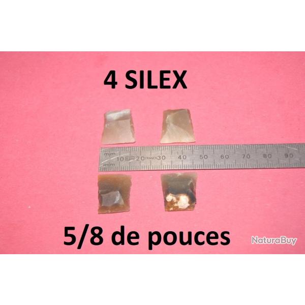lot de 4 silex blonds 5/8 de pouce - VENDU PAR JEPERCUTE (D24C295)