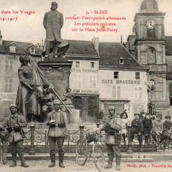 GUERRE VOSGES 1914-15 - ST DIE PENDANT L'OCCUPATION ALLEMANDE CYCLISTES N&deg;4024