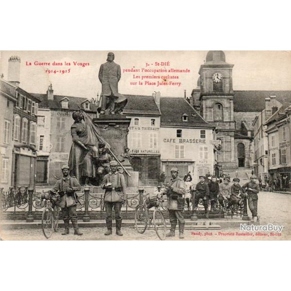 GUERRE VOSGES 1914-15 - ST DIE PENDANT L'OCCUPATION ALLEMANDE CYCLISTES N�4024