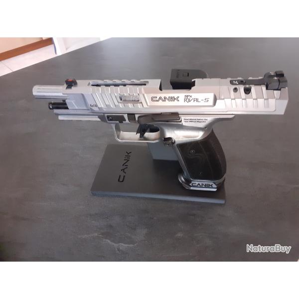 Stand / Support / Pr�sentoir pour pistolet CANIK SFX RIVAL S + 2 chargeurs personnalisable.