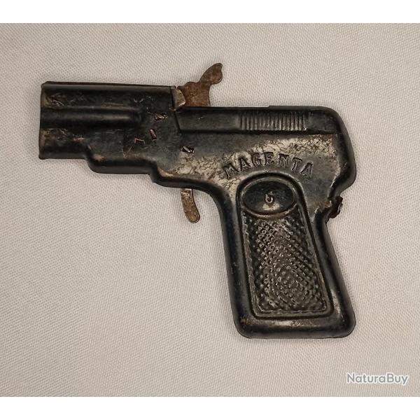 Pistolet jouet � amorce en t�le vintage 50/60 n�1