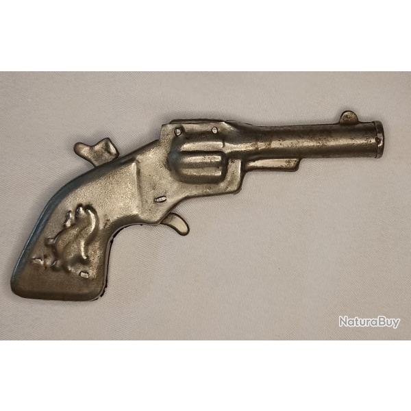Pistolet jouet � bouchon en t�le vintage 50/60 n�3