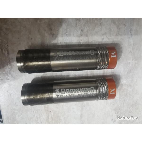 Choke browning invector + cal 20 titanium neuf x 2 : 1/2 et 1/2