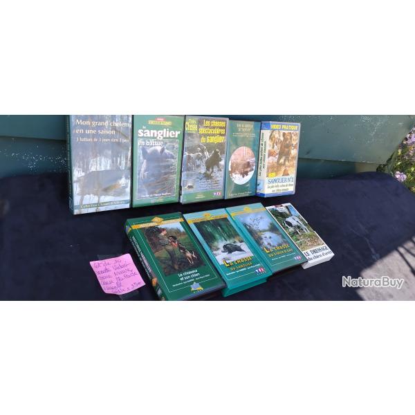 Vend lot de 10 CASSETTES VIDOS CHASSE