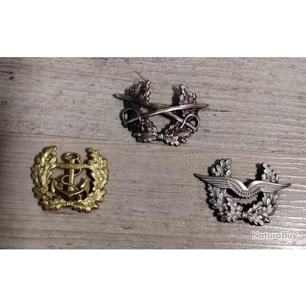 Trois insignes de la Bundeswehr