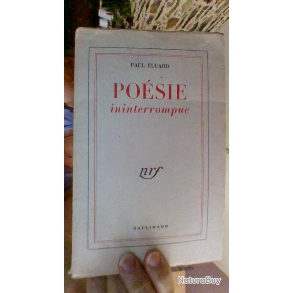 Poesie ininterrompue par Paul Eluard - NRF - Gallimard -