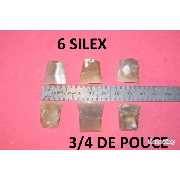 lot de 6 silex blonds 3/4 de pouce - VENDU PAR JEPERCUTE (D24C179)