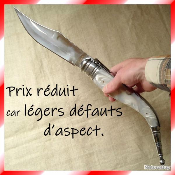 NAVAJA (couteau pliant gant) Inox - Lame 22,5 cm - Manche imitation nacre [dfauts]