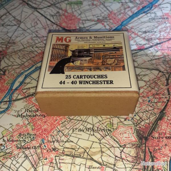 44-40 Winchester (MG Armes & Munitions): Reproduction boite cartouches (vide) collection MG 13794815