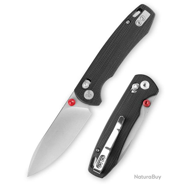 Couteau TRIVISA Dragonfly-B Lame Acier 14C28N Manche G10 Axis Lock KIBS TVJM03BG14