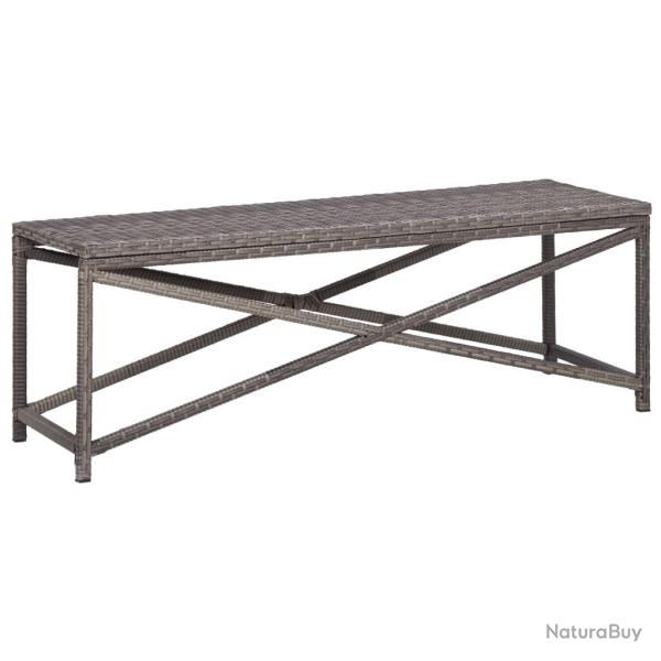 Banc de jardin 120 cm Rsine tresse Gris