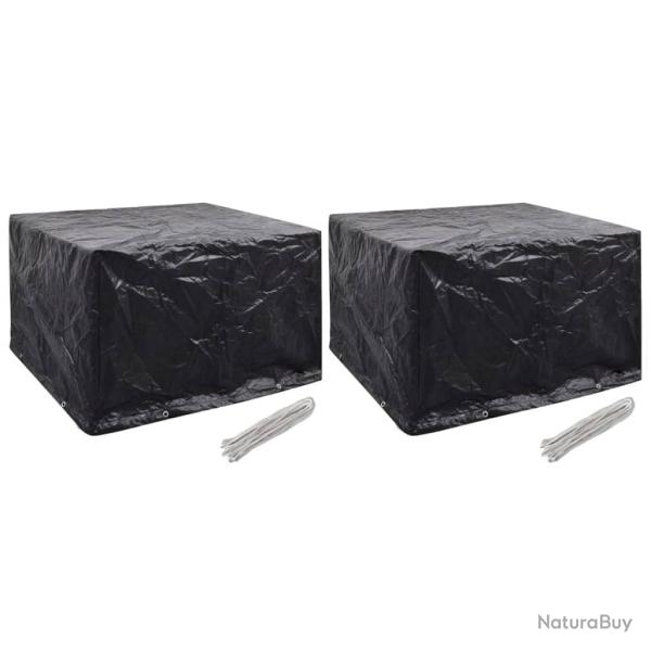 Housses de salon de jardin 2 pcs 8 oeillets 135x135x90 cm