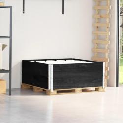 Colliers de palette 2 pcs noir 100x100 cm bois de pin solide