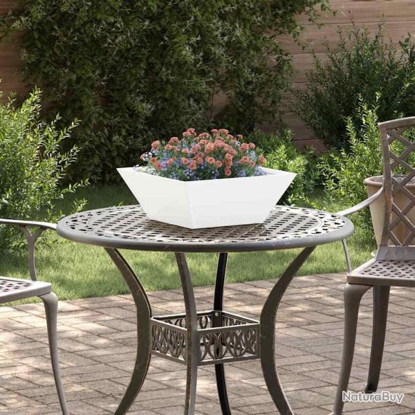 Jardini�res en bol , 5 pi�ces, blanches, 40x40x15 cm, en acier.