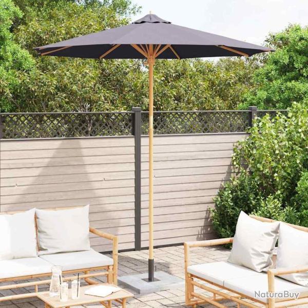 Parasol de jardin gris fonc 240 x 260 cm en bambou
