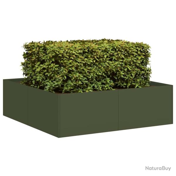 Jardini�re vert olive 100x100x30 cm acier