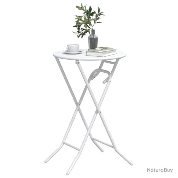 Table de jardin pliante Blanche 50x72 cm Acier