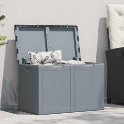 Bo&icirc;te de rangement de jardin 180 L Gris PP aspect bois