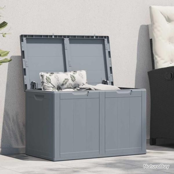 Bote de rangement de jardin 180 L Gris PP aspect bois