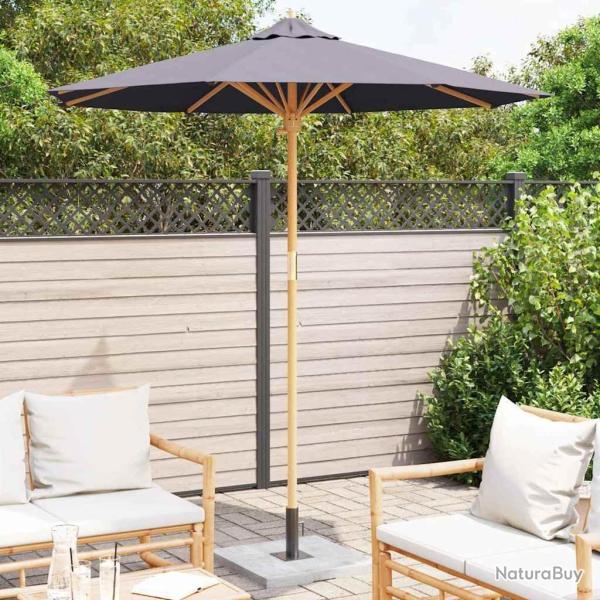 Parasol de jardin gris fonc 217 x 230 cm en bambou