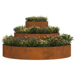 Pot en M&eacute;tal Acier Corten &Oslash; 120 cm Incrustations D&eacute;coratives