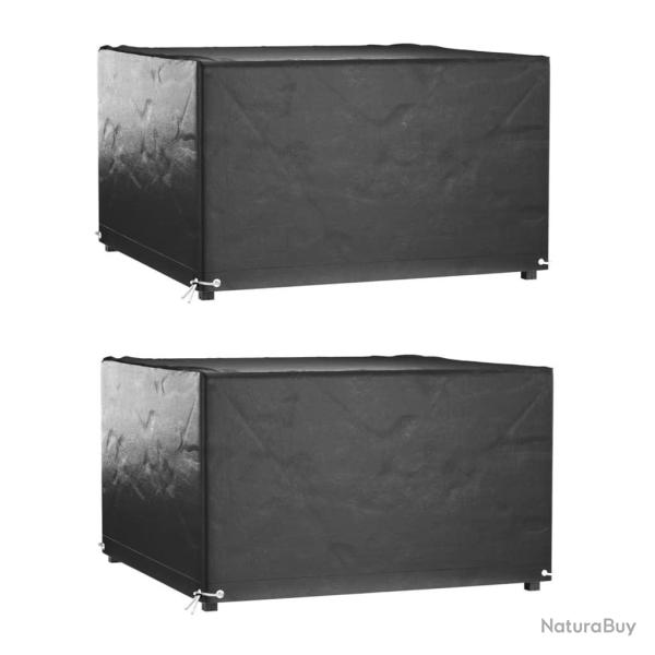Housses de salon de jardin 2 pcs 8 oeillets 132x132x80 cm carr