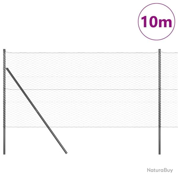 Cl�ture hexagonale grise 1x10 m en acier
