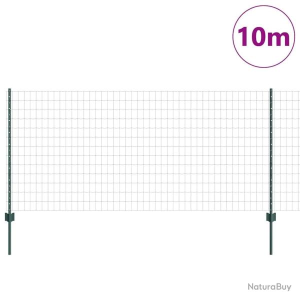 Cl�ture Euro avec 5 poteaux U verts 1x10 m en acier