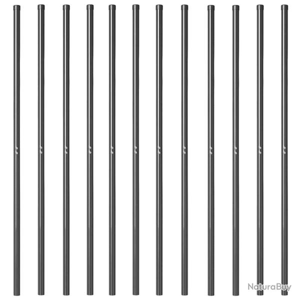 Poteaux de cl�ture 12 pcs Gris 160 cm Acier peint par poudre