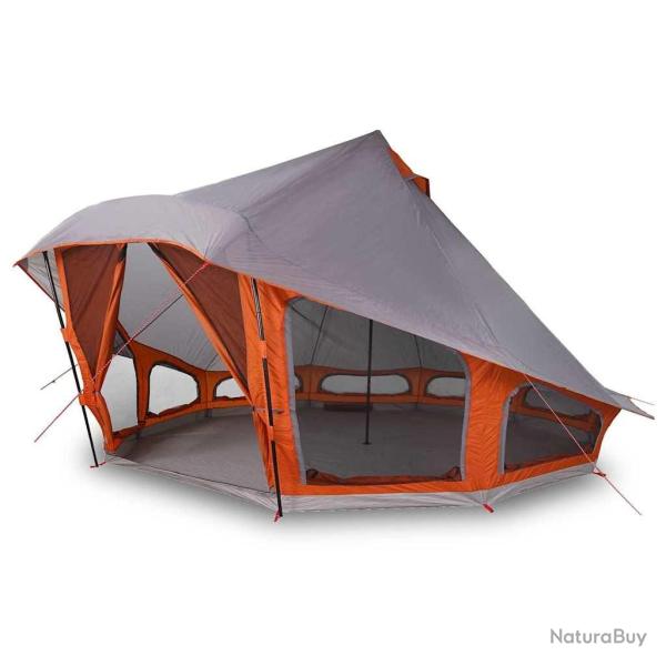Tente de Famille Tipi en Gris et Orange pour 10 Personnes - Imperm�able