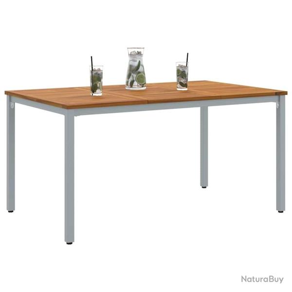 Table de jardin 150 x 90 x 75 cm en acacia massif et mtal