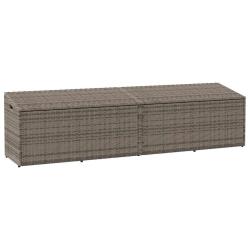 Bo&icirc;te de rangement de jardin gris 220x50x58 cm r&eacute;sine tress&eacute;e
